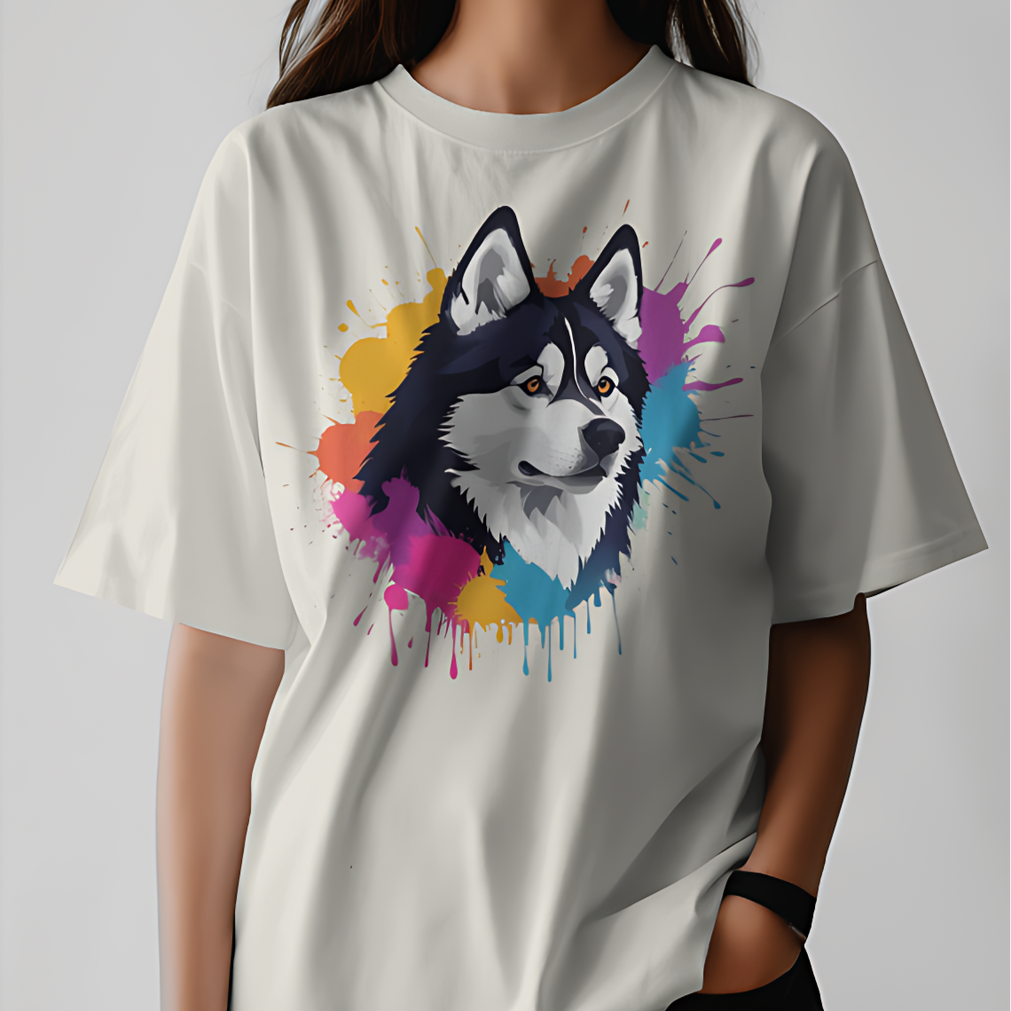 Artistic Howl – Husky Graphic T-Shirt